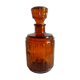 Carafe en verre ambré avec bouchon vintage