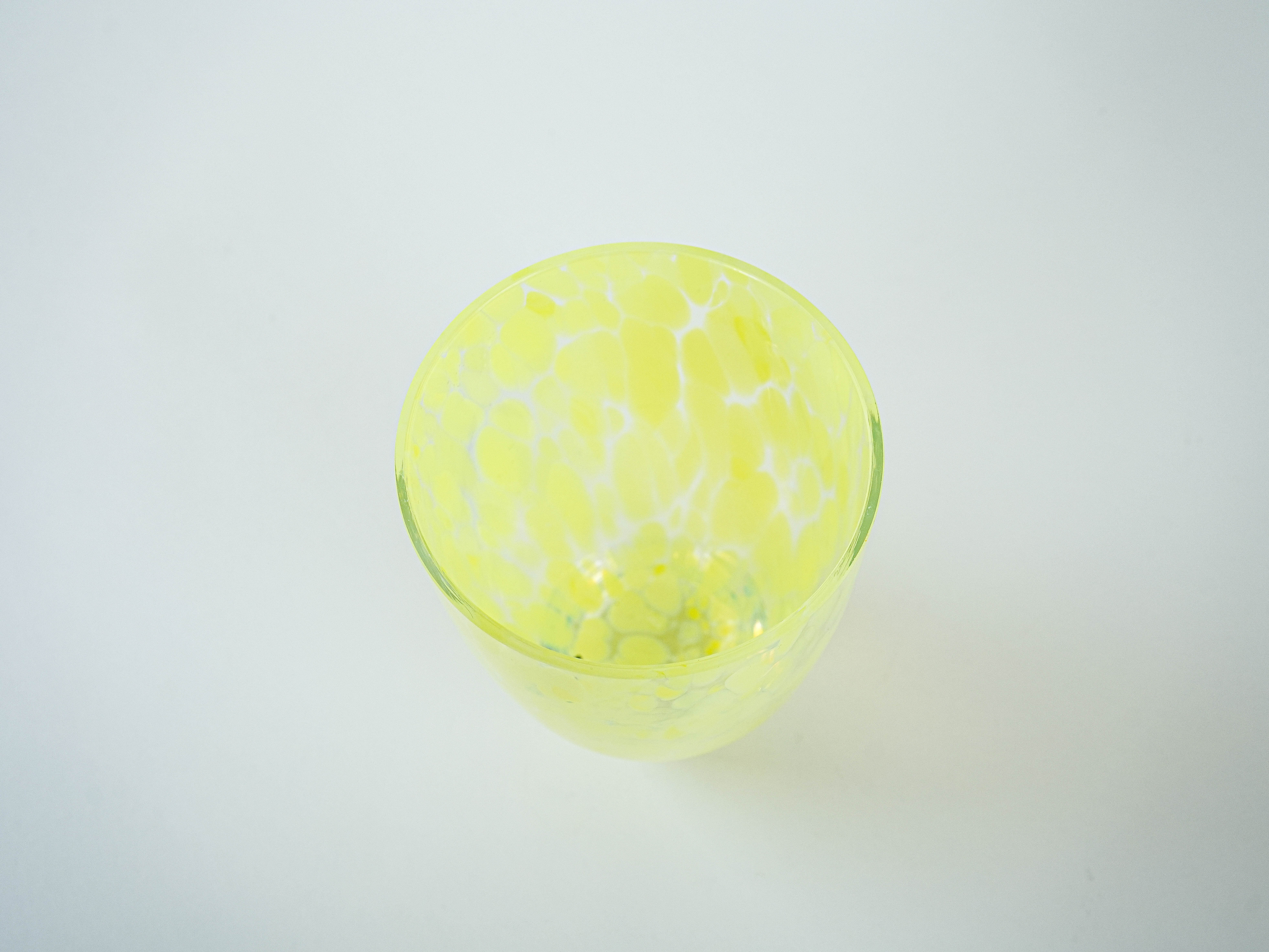 Lemon-coloured glass vase, Danish design, 1970s, made in Denmark