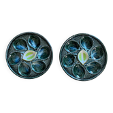 Set of 2 Saint Clément oyster plates in slip