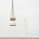 White ceramic pendant lamp in mid-century modern Danish style, 1960s.