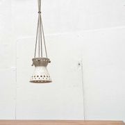 White ceramic pendant lamp in mid-century modern Danish style, 1960s.