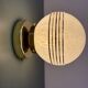 Vintage glass globe wall or ceiling light in white and gold from Clichy.