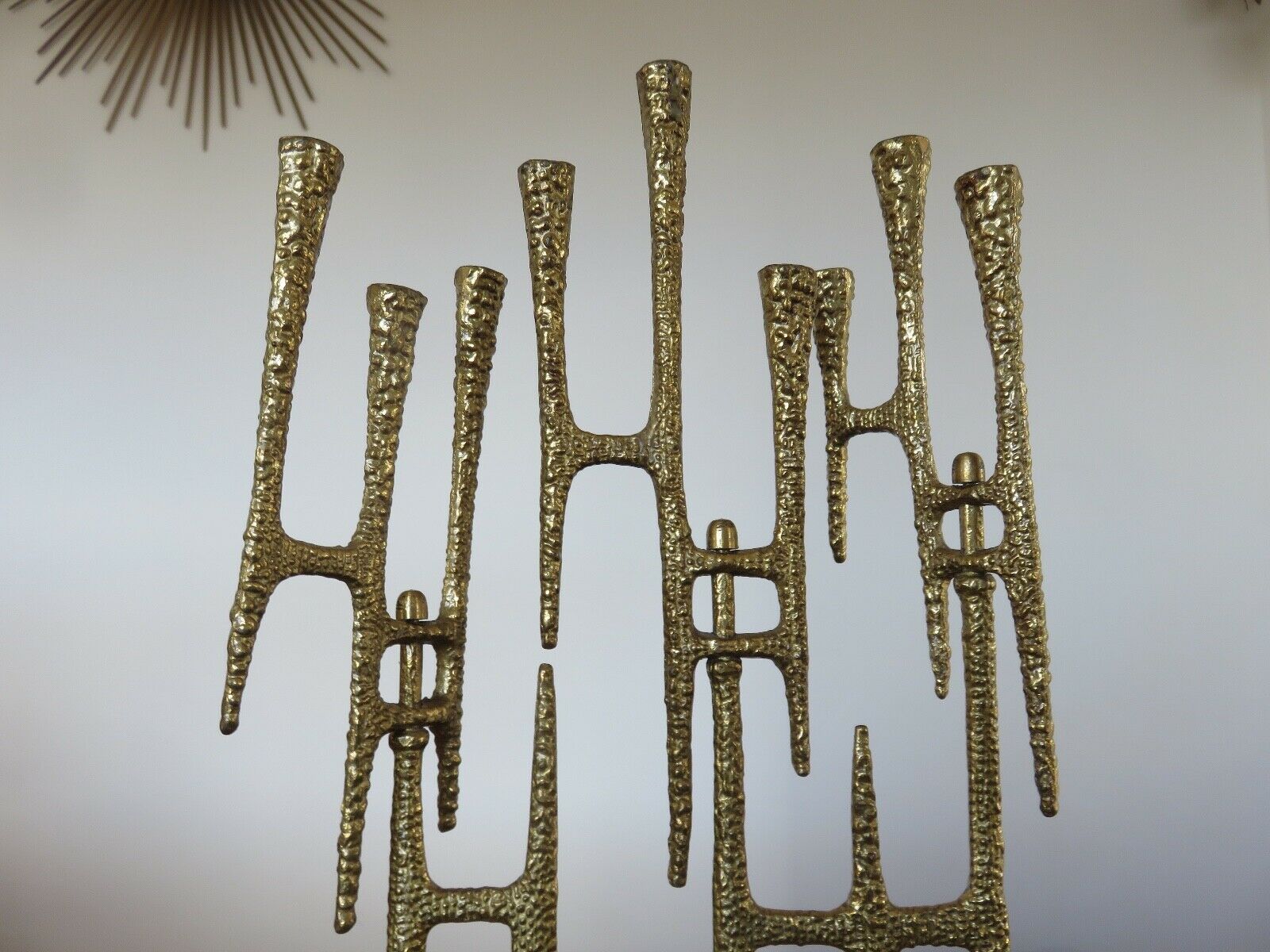 Brutal brass candlestick 9 70s candles
