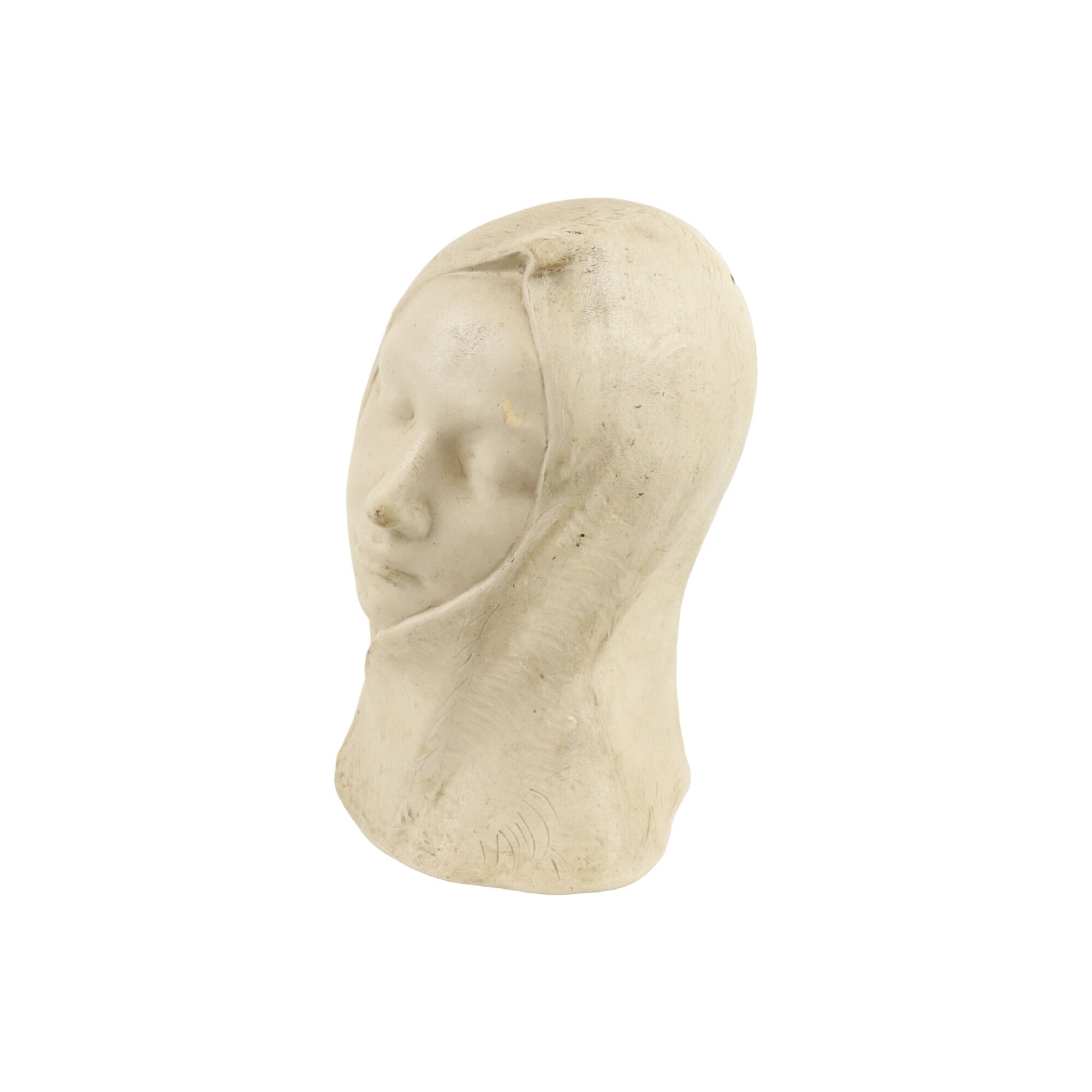 Vintage white bust bust young woman sculpture terre cuite 29cm