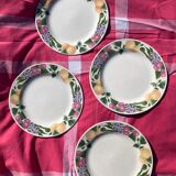 Old plates with fruit decoration