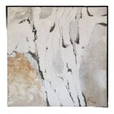 Tableau "Paysage abstrait" Marcel Poulet HST Tempera et pigments signé 1973