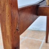 Scandinavian style chair in teak and leather, 1960s