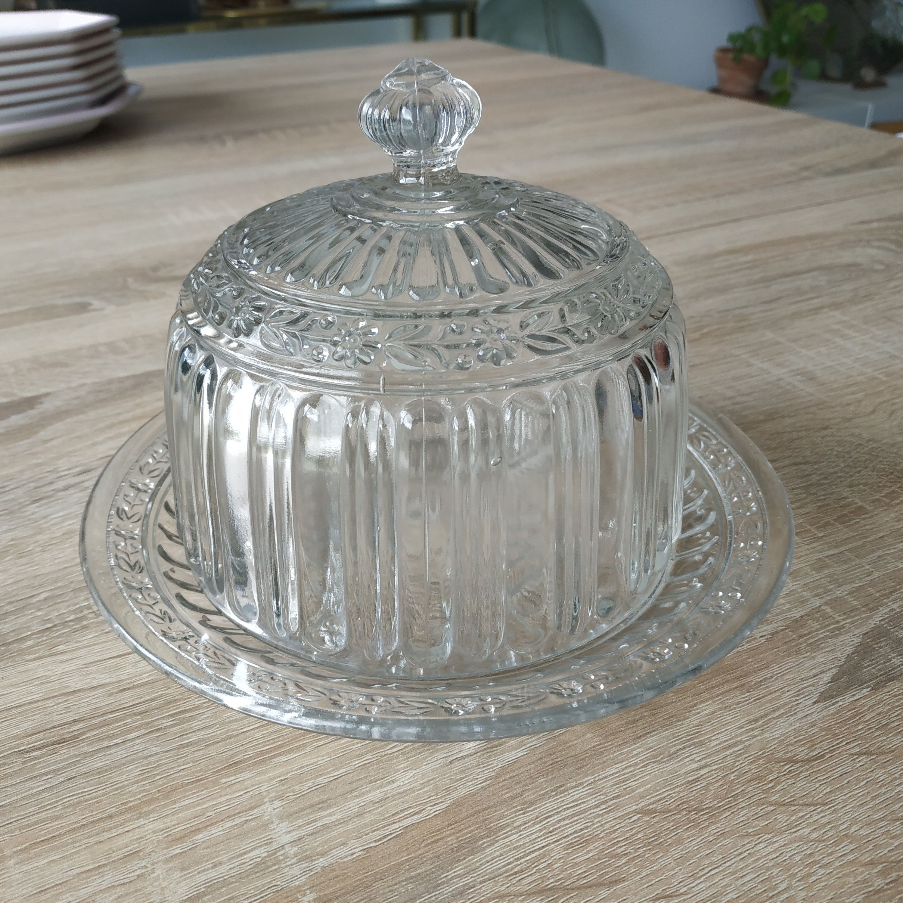 Old glass cheese bell