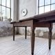 Solid oak farmhouse table with integrated extensions 1950