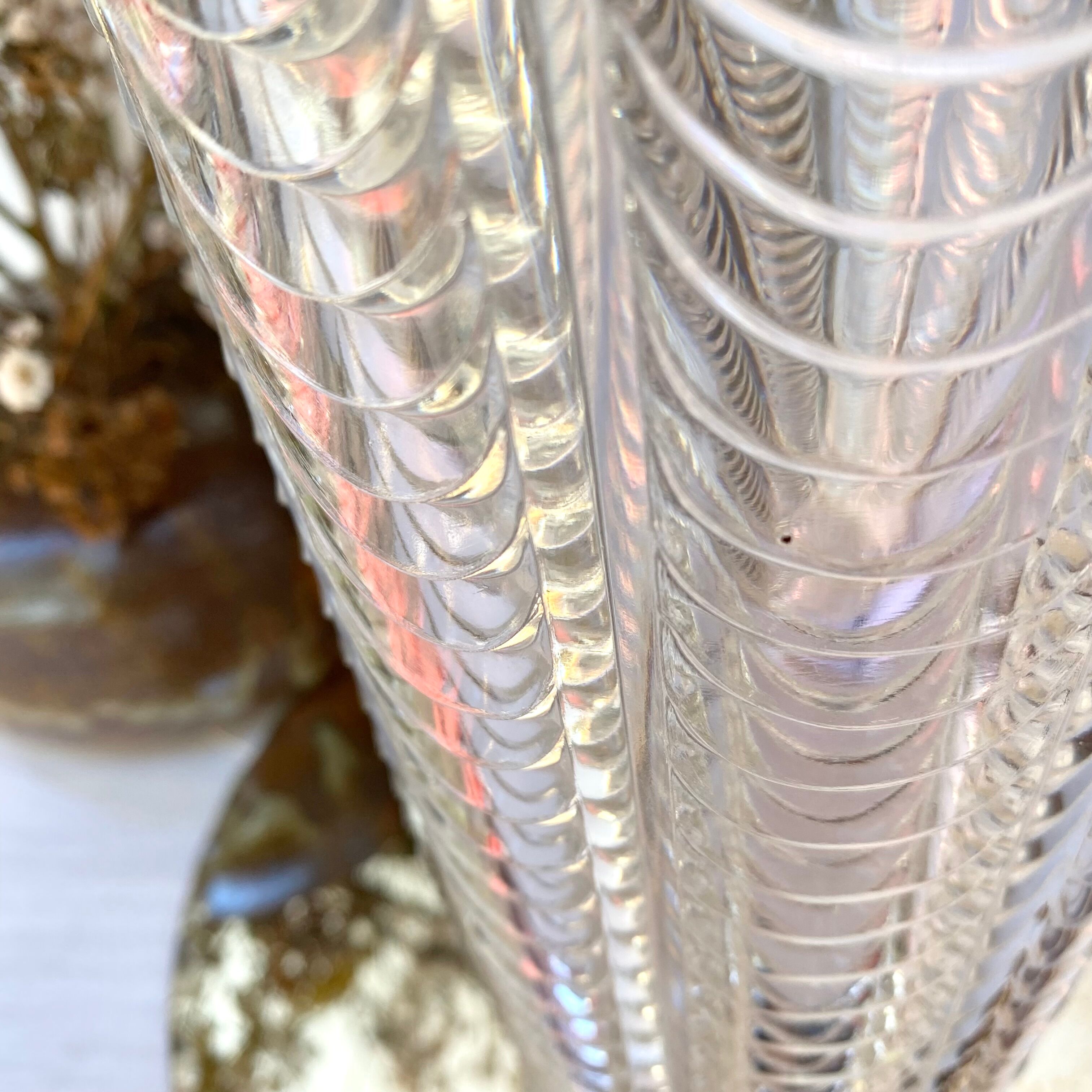 Vintage chiseled glass vase