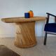 Vintage coffee table with braided cord in Audoux Minet bamboo style/1970s