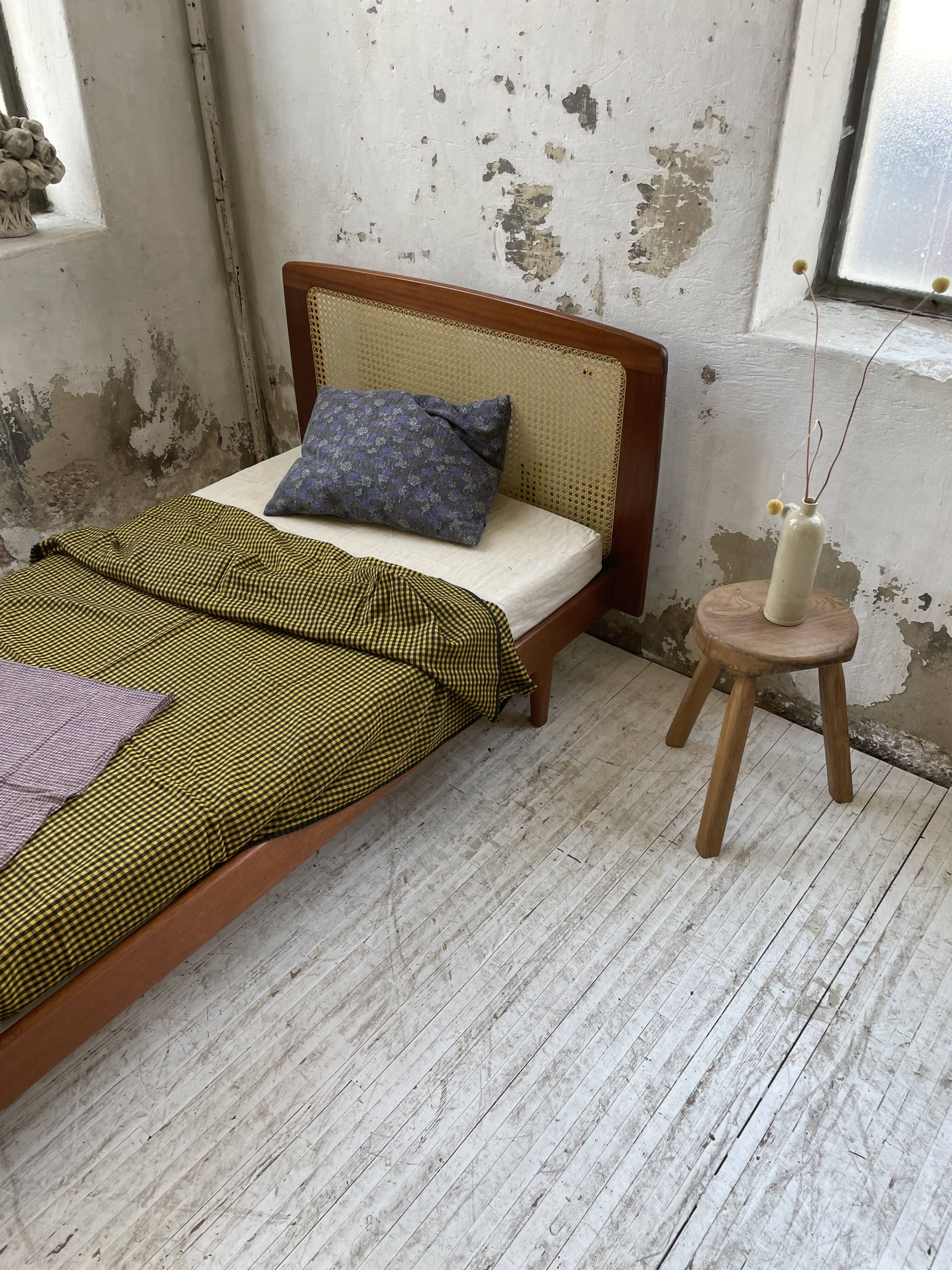 Lit Roset SNA teck et cannage 1 place