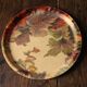 Round unbreakable plastic tray with vintage foliage