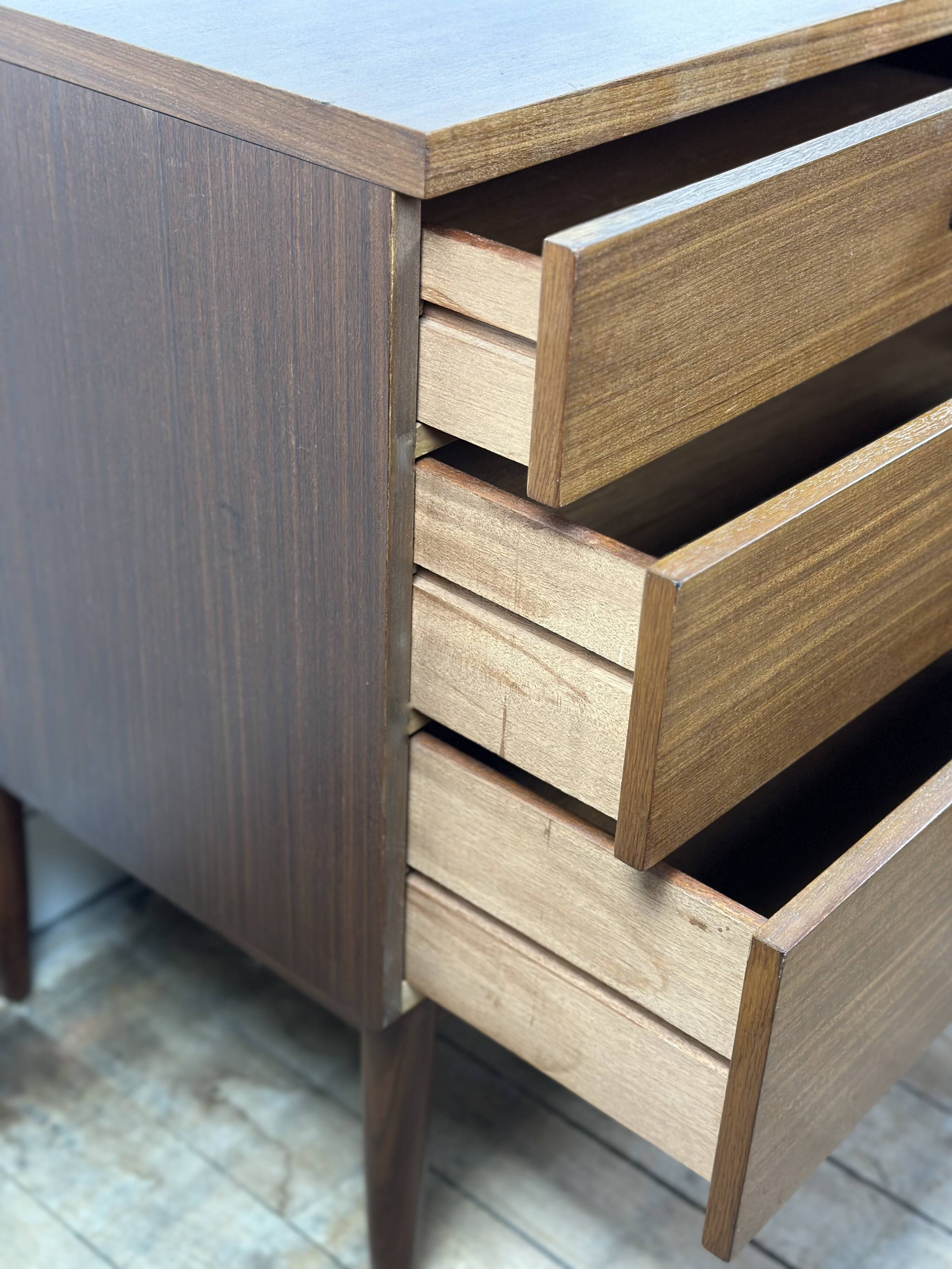 Vintage 1960 Wrighton English Teak Chest of Drawers