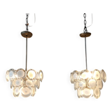 Vistosi Murano 2 suspensions en verre 1960'