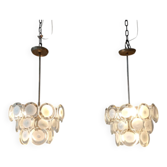 Vistosi Murano 2 suspensions en verre 1960'