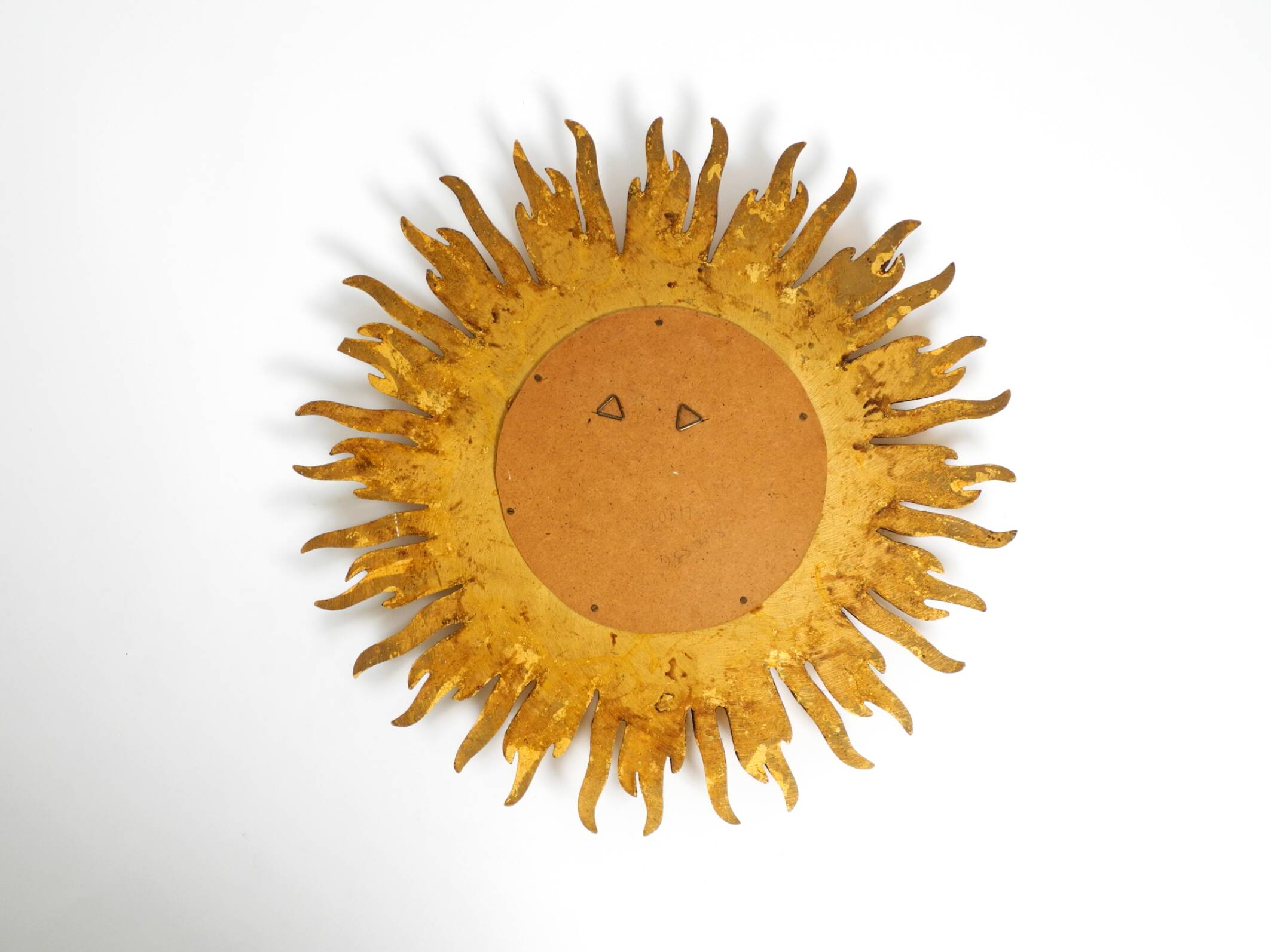 Mid Century Sunburst Kovex wall mirror made of wood and resin - gold plated