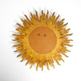 Mid Century Sunburst Kovex wall mirror made of wood and resin - gold plated