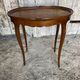 Antique Oval Cocktail Table Guéridon LOUIS XV Wooden Curved Legs Vintage