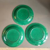 Three plates in green slip
