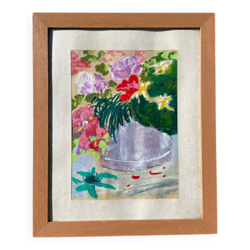 Painting bouquet of flowers painted in oil