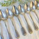 Set of 8 vintage silver plated soup spoons