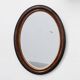 Deknudt Oval Wall Mirror with Walnut-Toned Frame and Gilt Inner Edge, Belgi