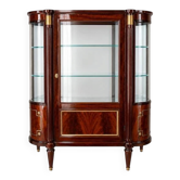 Argentier vitrine de style Louis XVI en bois d'acajou vernis