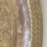 44 cm chiseled brass tray