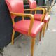 Pair of red vintage bridge armchairs