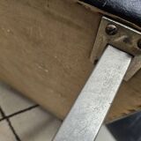 Vintage leather bench sofa 1970"