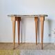Tapered leg console table - bean-shaped canvas top