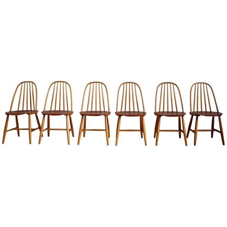 Set of 6 chairs Sven Erik Fryklund for Hagafors, model 16, Sweden, 1950