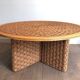 Large Round Coffee Table in Rope and Wood, in the Style of Audoux-Minet, Fra