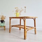 Rattan and bamboo coffee table