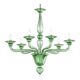 Sculptural Linear “Rigadin” Green Murano Glass Chandelier