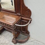 Cloakroom Napoleon III coat rack 19th in solid oak