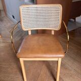 Red Edition cane chair in tobacco leather