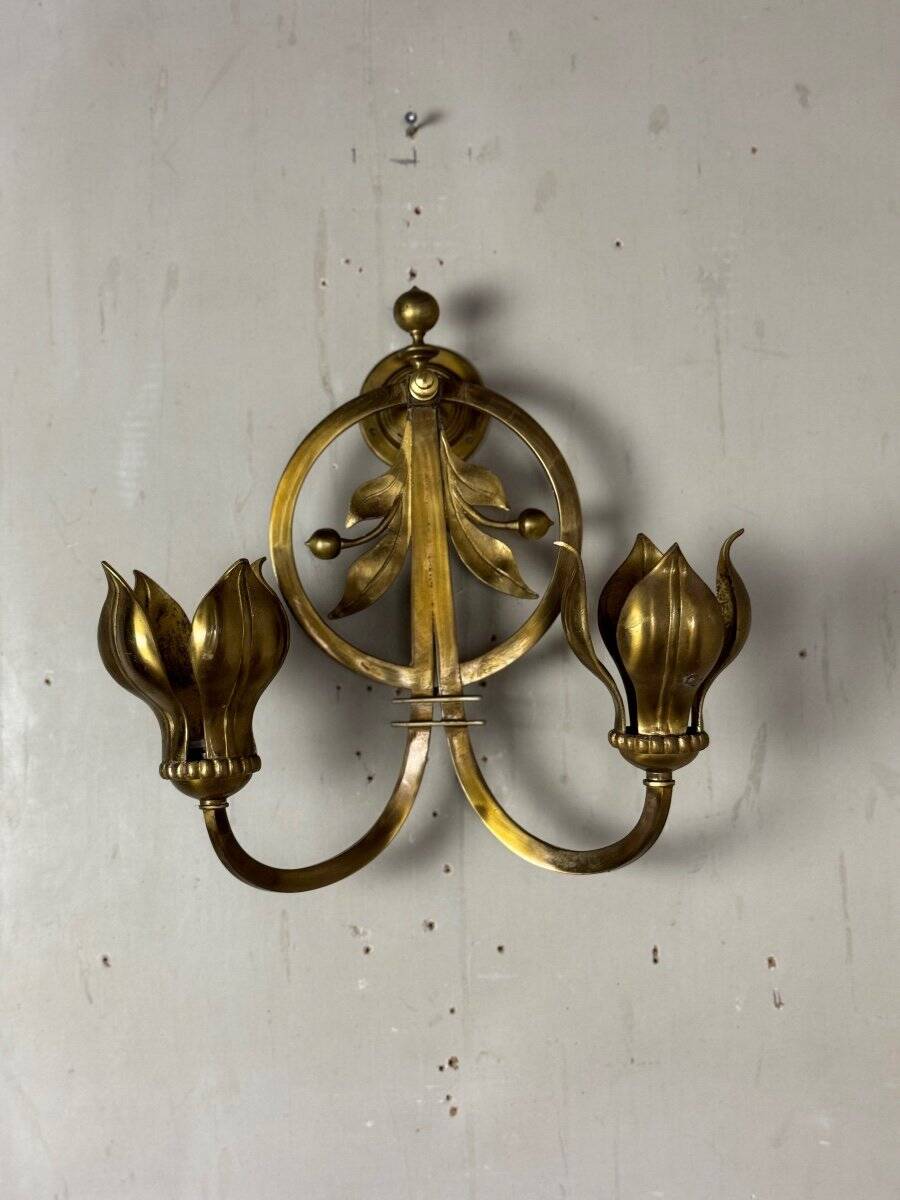 Pair of gilt bronze wall sconces circa 1900