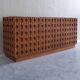 Contemporary Brutalist Carved Wood Sideboard With Travertine Top In review