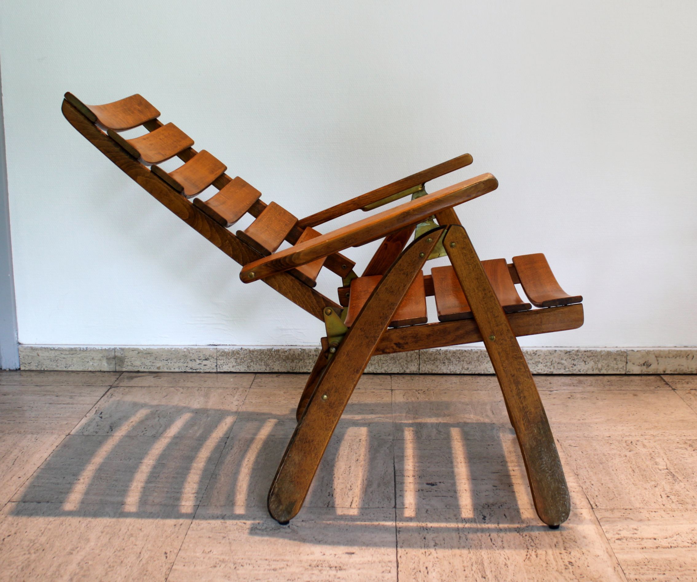 Folding chair in wood Fisher Möbel, 1970.