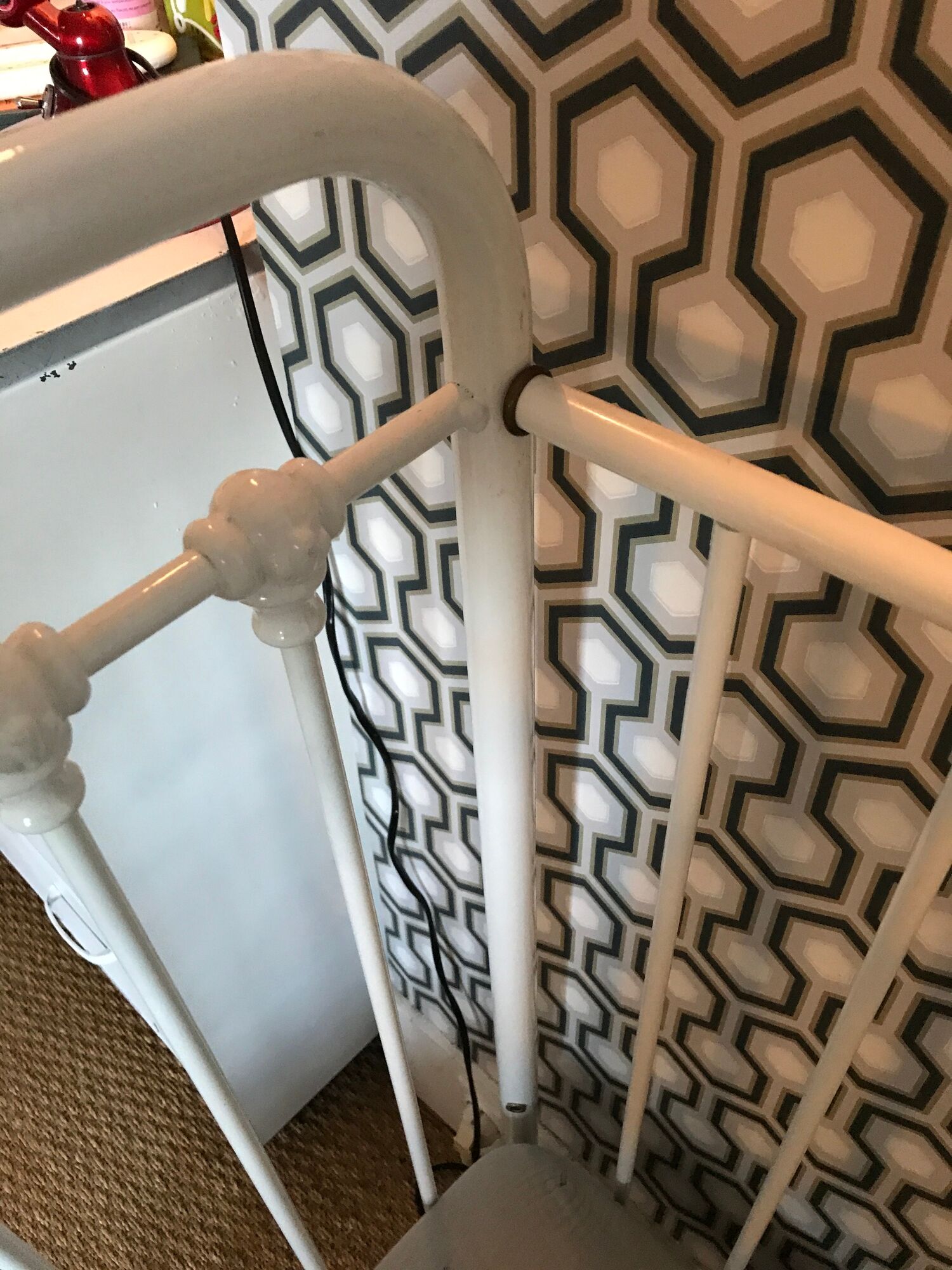 Baudou/Bonpoint bar bed in white metal for children