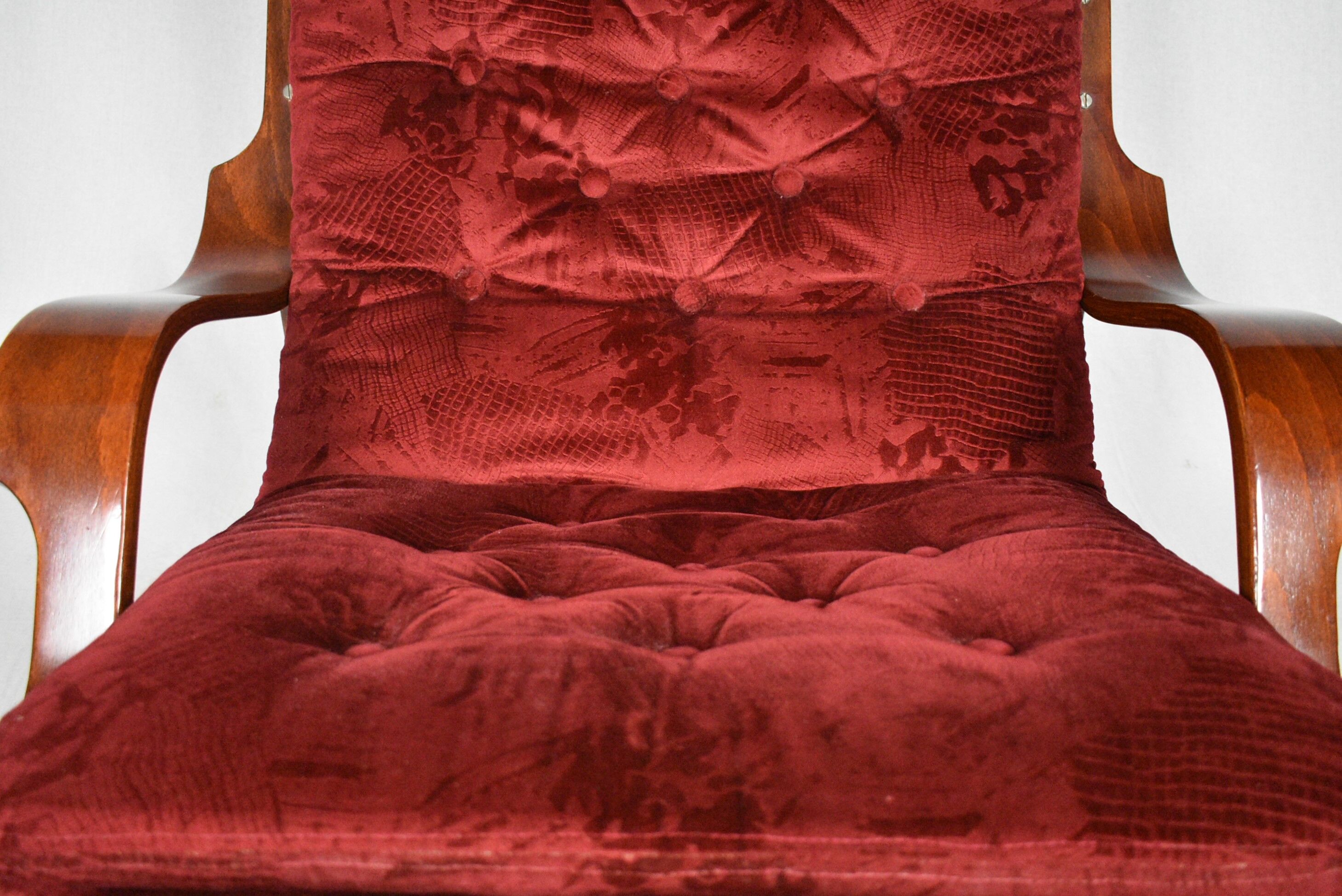 Scandinavian set of armchair and stool , 1960