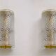 Pair of Modern Italian Murano Glass and Brass Wall Sconces "Corteccia", 80s