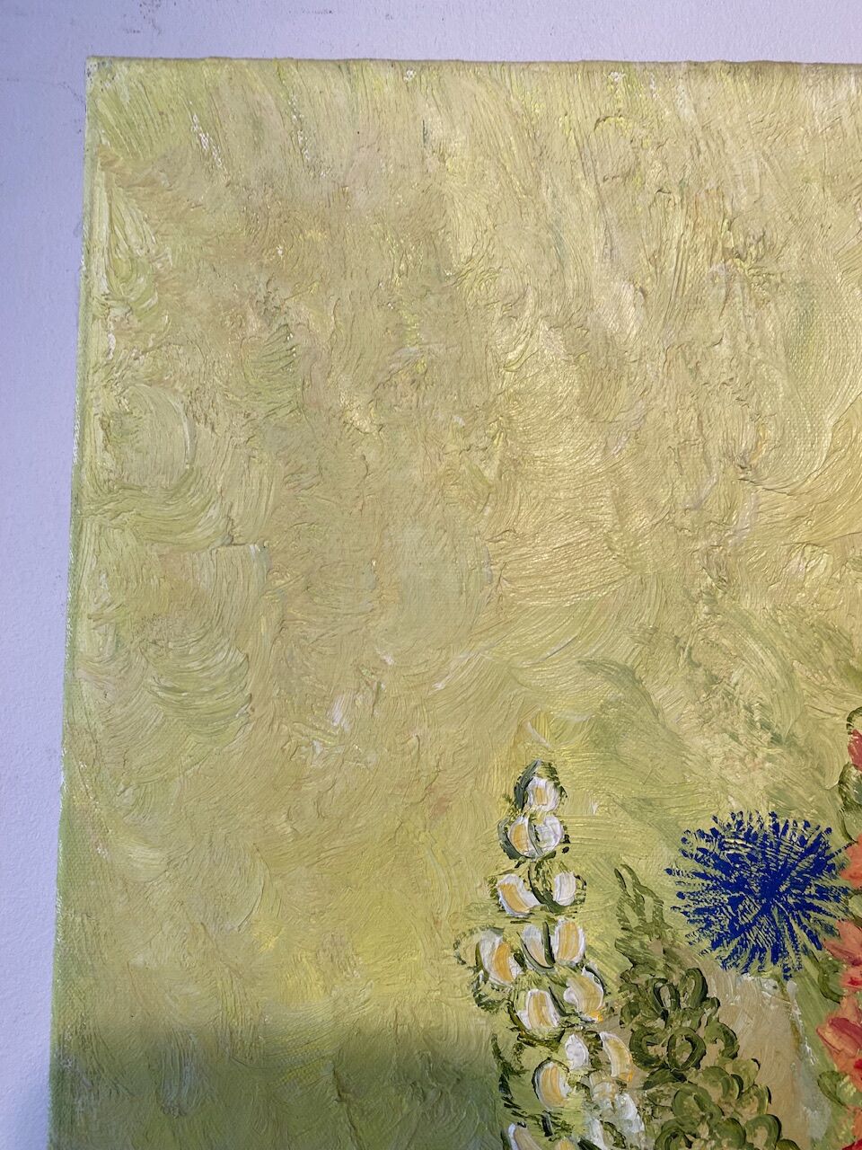 Still life with spring flowers, signed Jafé and dated on the back 1969