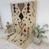 Handmade wool Berber rug 163 X 92 CM