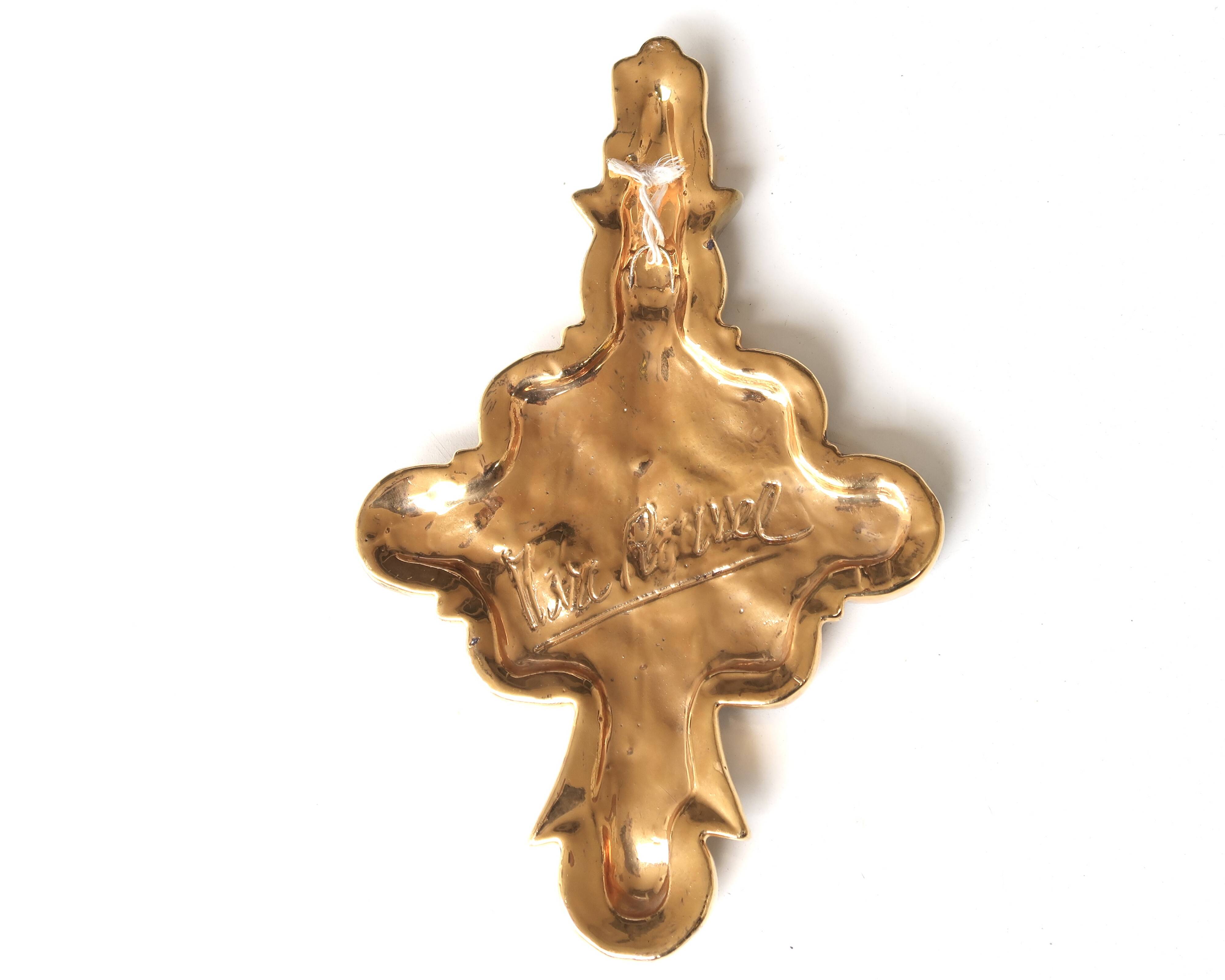 Ceramic wall cross by Marc Roussel, Vallauris