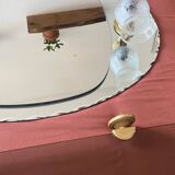 Bathroom mirror shelf and lamps