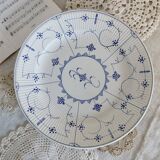 Large vintage serving dish in white earthenware with blue patterns