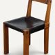 Set of 4 S24 chairs by Pierre Chapo – Solid elm and black leather – 1970